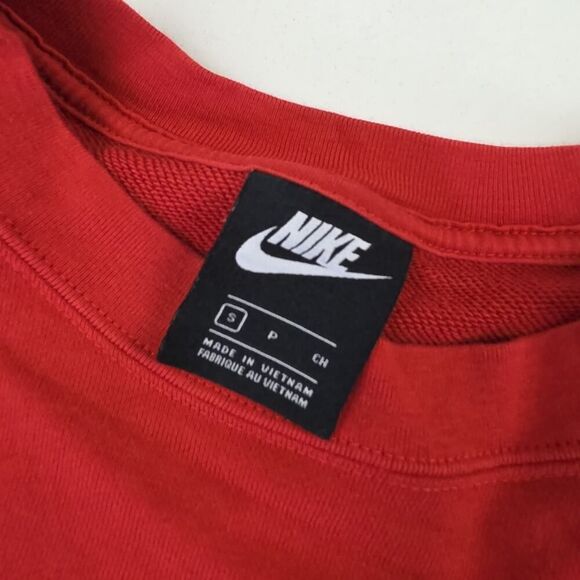 Nike Sweatshirt Womens Red Big Cheetah Swoosh Outdoor Ladies Athleisure Sz Small - Picture 7 of 10